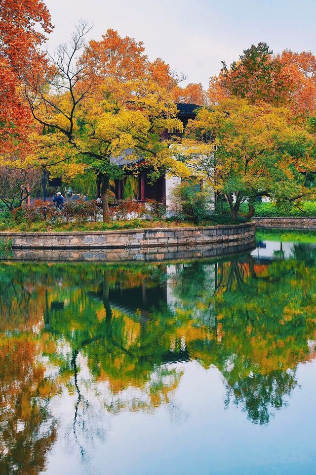 在上海市區的賞秋地圖當中，這是一個頗為冷門的小公園。