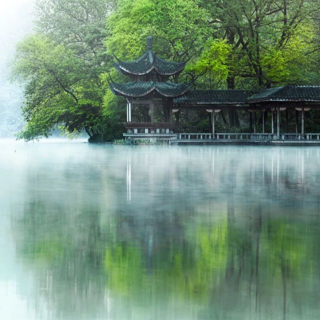 西湖嘅春天，連空氣都瀰漫住綠色嘅味道。