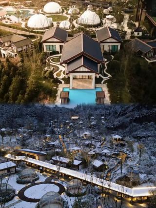 Guizhou Cliffside Private Hot Spring Hotel with Canyon Cloud Soaking is absolutely amazing!