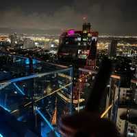 Fascinating night view at the rooftop bar Ocave Marriot Thonglor Bangkok 