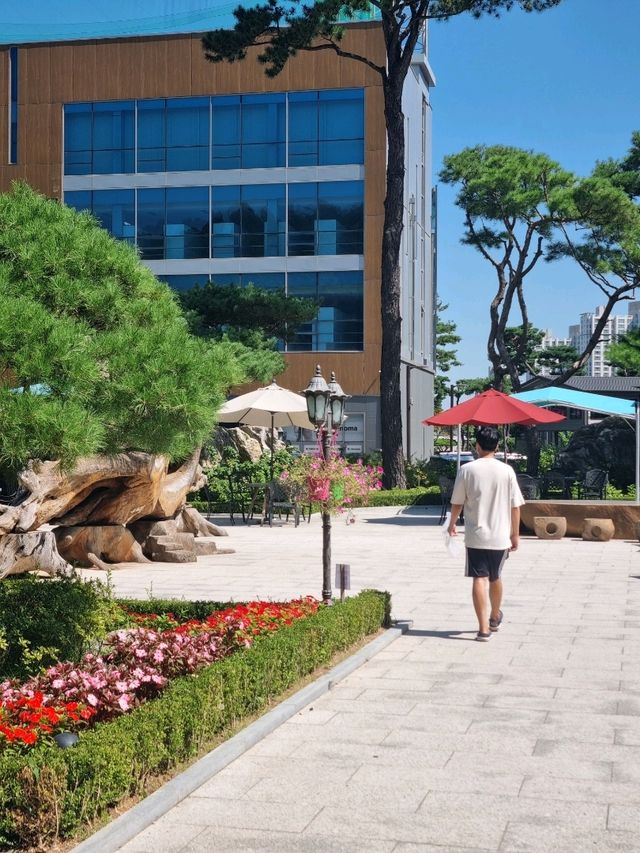 멋진 정원을 소유한 초대형 카페