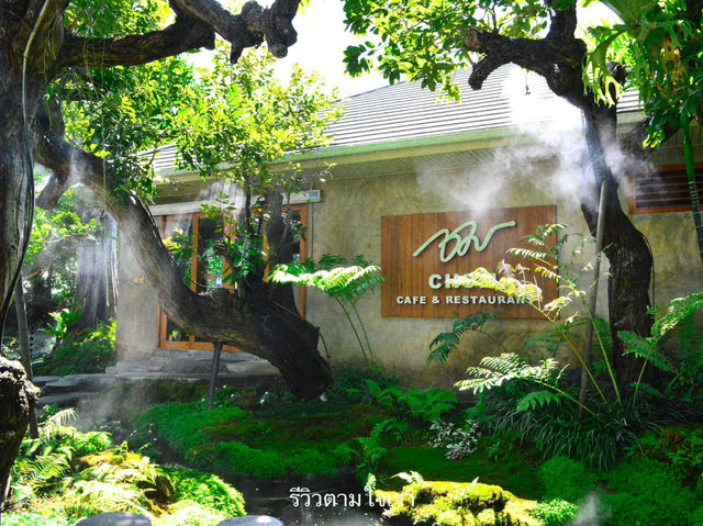 คาเฟ่ในป่าหิมพานต์เชียงใหม่เขียวชะอุ่มสดชื่นมาก