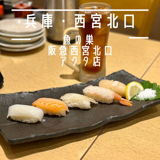【兵庫・西宮北口】鮨の握りがリーズナブルに味わえる「魚の巣 阪急西宮北口アクタ店」