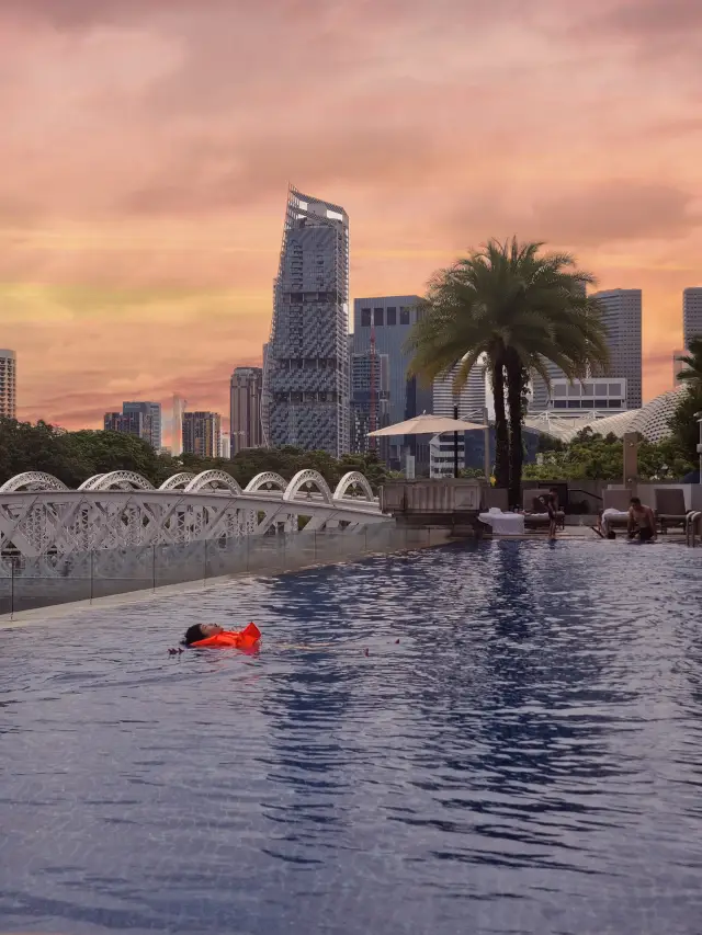 Swimming Time Under a Stunning Sunset