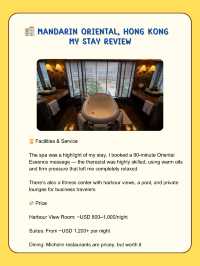🏨 Mandarin Oriental, Hong Kong – My Stay Review