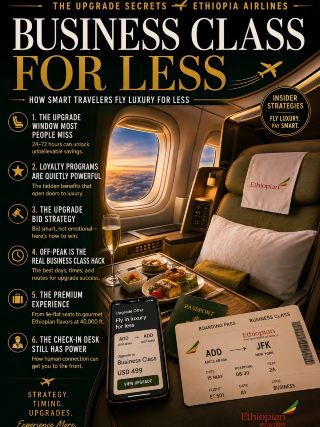 Fly Ethiopian Airlines Business Class — Africa’s Finest Luxury Experience ✈️👑

Luxury begins the moment you step onboard. ✨

Experience Ethiopian Airlines Business Class (Cloud Nine)—where award-winning African hospitality meets world-class comfort.

🌍 Why luxury travelers choose Ethiopian Airlines:

✈️ Africa’s leading airline with one of the largest route networks, connecting more than 140 international destinations.

💺 Spacious lie-flat seats designed for restful sleep and maximum comfort on long-haul journeys.

🍽️ Premium dining inspired by Ethiopian and international cuisine, paired with fine wines and beverages.

🤝 Warm, genuine Ethiopian hospitality that makes every journey feel personal.

🛋️ Exclusive Business Class lounges for a peaceful pre-flight experience.

🧳 Priority check-in, fast-track security, priority boarding, and priority baggage handling.

📶 Modern entertainment system, Wi-Fi on selected aircraft, power outlets, and premium amenities.

🌍 Convenient connections through Addis Ababa—Africa’s premier aviation hub, with an exciting new mega-airport project that will further strengthen Ethiopia’s position as a global gateway.

Whether you’re traveling for business or leisure, Cloud Nine delivers comfort, elegance, and seamless connections across Africa, Europe, Asia, the Middle East, and the Americas.

✨ Travel smarter. Travel in style. Experience the Spirit of Africa with Ethiopian Airlines Business Class.

#ethiopianairlines #cloudnine #businessclass #luxurytravel #luxurylifestyle #firstclassexperience #premiumtravel #viptravel #luxuryvacation #fivestarservice #tripcom #tripmoments #aviation #luxuryexperience