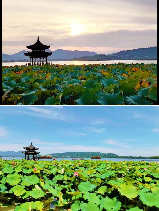 杭州西湖日落絕對不要錯過了，我真的被驚豔了