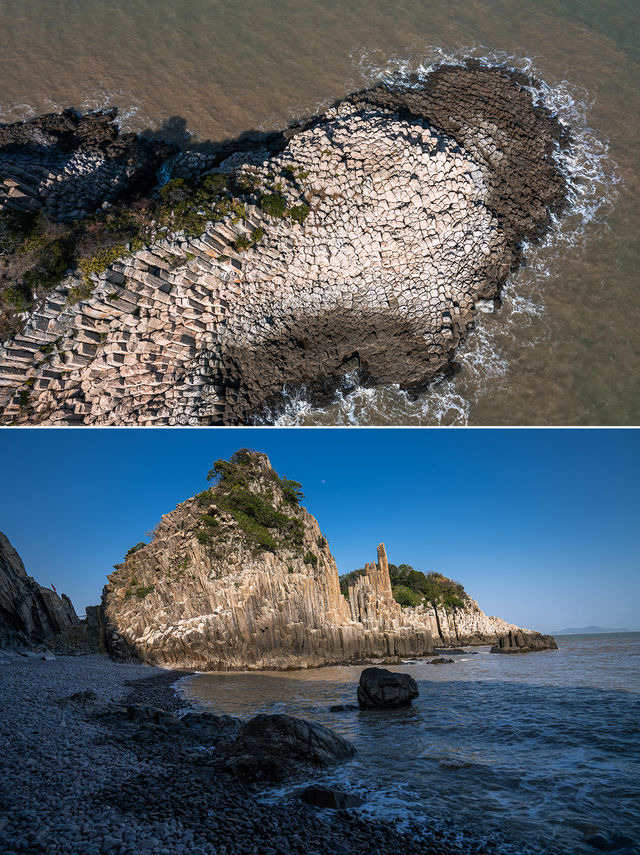 浙江一處奇景，千萬根巨石插在海面，世界罕見