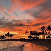 "Sunset Serenade at Kahanamokou Beach"