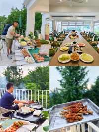 青城山避暑8家人一齊喺森林別墅聚會