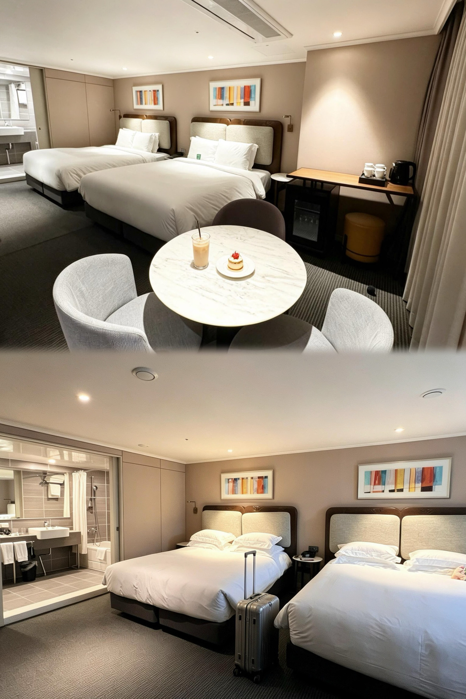 In the heart of Seoul's Myeongdong shopping district lies a quality hotel that makes traveling incredibly worry-free. Conveniently located yet peaceful amidst the bustle, it easily suits shopping, dining, or city roaming, making it a reliable choice for your Seoul trip.
·
📍🚇 The location is near the Myeongdong shopping area, about a 10-minute walk to Myeongdong main street, and close to Euljiro 3-ga and Chungmuro subway stations. Multiple subway lines cover the area, making it easy to get to Namdaemun, Dongdaemun, and N Seoul Tower. The surroundings are filled with convenience stores and coffee shops, full of local life vibes, quiet and peaceful at night, providing comfort for both travel and rest.
·
✨🏨 The design features a modern minimalist light luxury style, with a lobby dominated by white marble and simple lines, clean, elegant, and textured. The overall tone is soft, public areas are bright and transparent, with subtle soft furnishings adding a low-key yet high-end feel, perfect for photos.
·
🛏️🌃 The rooms are spacious and well-lit, with a simple gray tone paired with soft furnishings, warm and comfortable. Standard amenities include a large bed or twin beds, desk, flat-screen TV, refrigerator, and safe. The bathroom has a marble feel, with a smart toilet, full set of toiletries, bathrobe, and slippers. The bedding is soft and skin-friendly, making for a very comfortable stay.
·
🏋️♀️🧺 Facilities are practical and complete, including a free gym, self-service laundry room, and a 24-hour front desk ready to assist anytime. Public areas are clean and tidy, with free Wi-Fi throughout the building, plus luggage storage, currency exchange, and car-hailing services to meet daily travel needs.
·
🍳☕ Dining mainly features a buffet breakfast with a wide variety of options, including Western, Chinese, and Korean dishes. Fresh bread, fruit, hot food, and coffee help start your day full of energy. The hotel also has a light meal area and coffee corner to satisfy quick meal needs anytime.
·
🤵💁 Service is thoughtful and attentive, with smooth English communication at the front desk and a warm, polite attitude. Check-in and check-out are efficient, room cleaning is meticulous, daily requests are responded to quickly, and they can provide local sightseeing and transportation guidance. The service strikes just the right balance, making your stay very reassuring.
·
✅ Seoul Myeongdong Travel Tips
1️⃣ Prioritize subway travel; the hotel is near lines 3 and 4, covering major Seoul attractions and more cost-effective than taxis.
2️⃣ For Myeongdong shopping, visit in the evening when the night market snacks are abundant; remember to compare prices before buying.
3️⃣ The hotel area is dense with convenience stores where you can buy snacks, daily necessities, and Korean beauty samples.
4️⃣ Visit N Seoul Tower and Namsan Park before evening; the night view and sunset are very photogenic.
·
