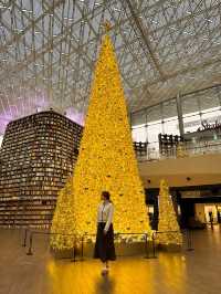 세상 제일 반짝이는 서점✨ 황금빛 대형트리 혼자 즐기는 방법🎄