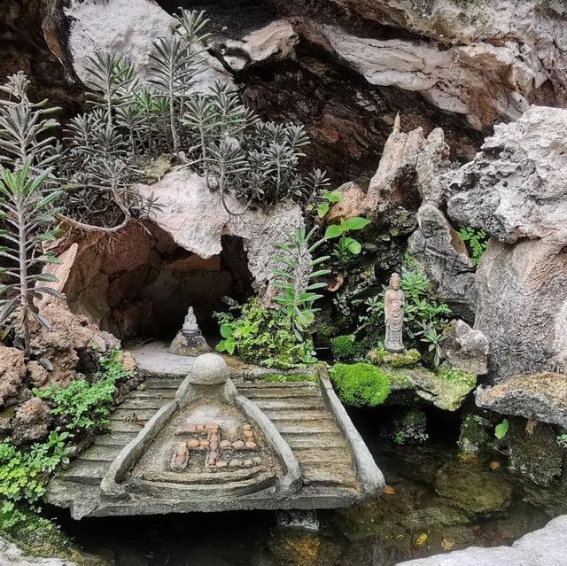Beautiful temple set in a cave