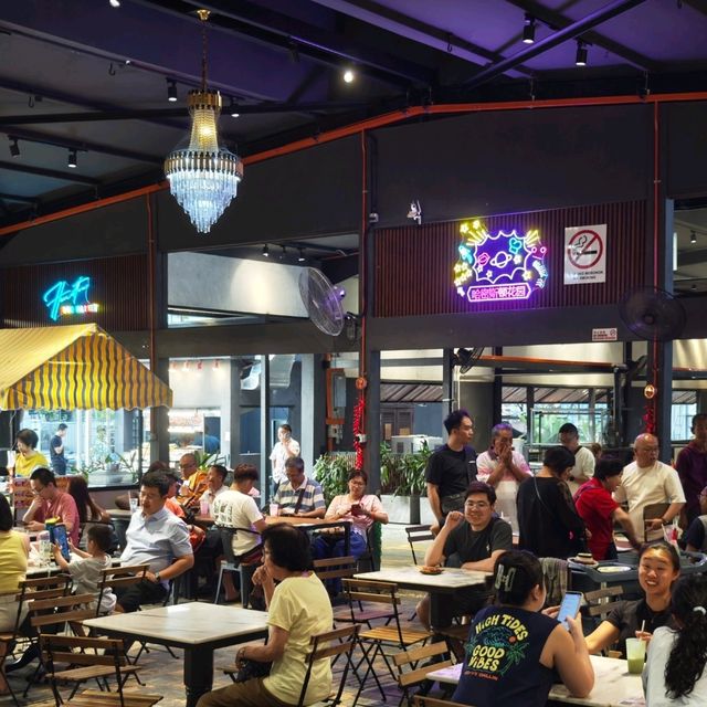 Bustling Food Market In Penang