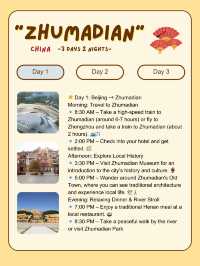 3-day itinerary in Zhumadian, China