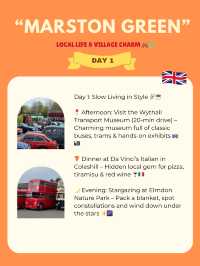 Marston Green- itinerary 