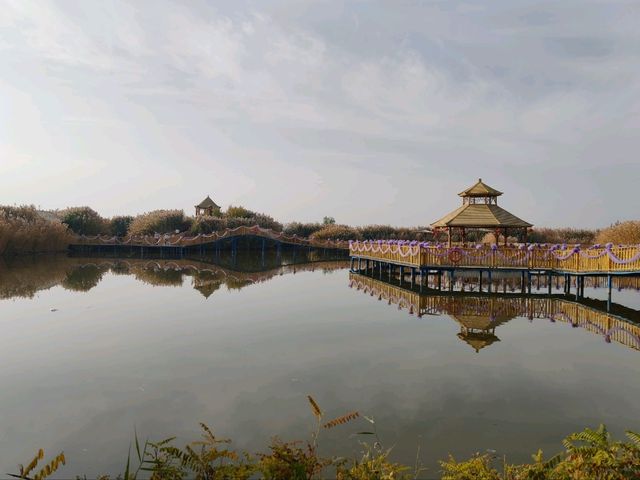 Autumn Scenery of Xihai Fishing Harbor's Water Town