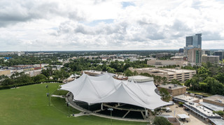 An Event Day from the Entrance to the Stage at Cynthia Woods Mitchell Pavilion