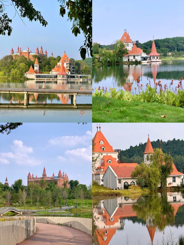 這不是德國,而是人煙稀少風景優美的德陽玄珠湖公園。