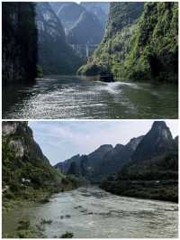 河池小三峽坐船睇山水景色靚到似幅畫真係正