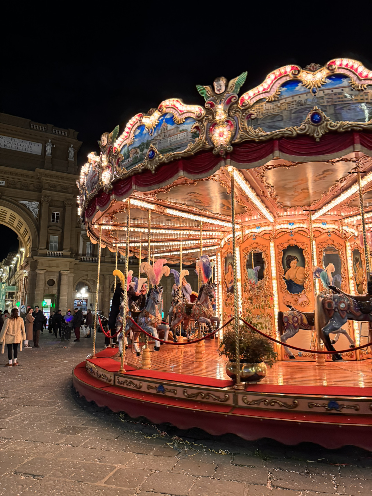 Florence at Dusk: Carousels and Domes Weave a Vintage Renaissance Dream.