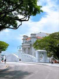 European Elegance in Singapore: The Fullerton Hotel, Victoria Theatre, and Anderson Bridge