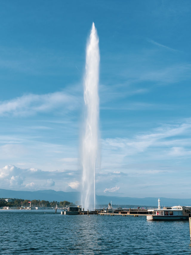 【スイス】ジュネーブ🇨🇭街の象徴、大噴水