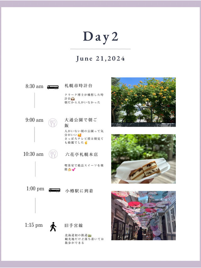 北海道3泊4日旅行プラン　