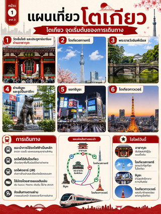 🇯🇵✨ Rencana perjalanan Tokyo 3 halaman: Berwisata, makan, dan berbelanja dalam satu perjalanan!