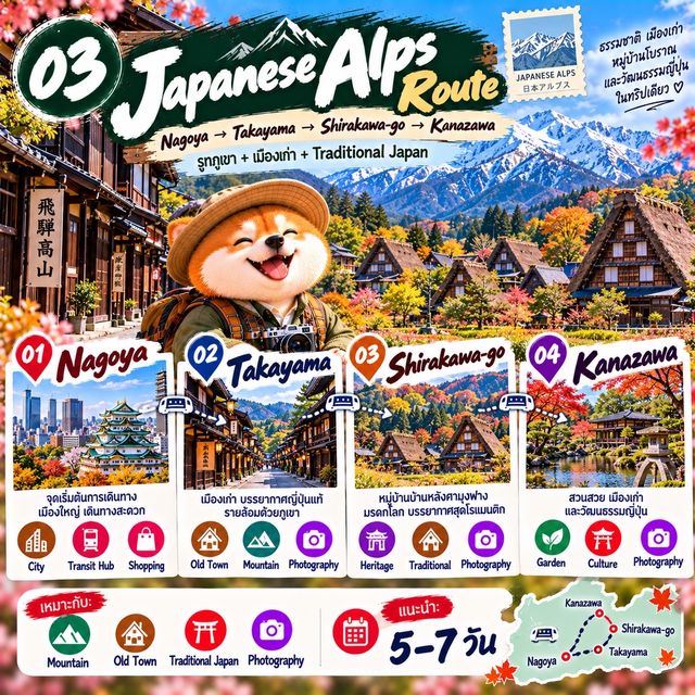 🇯🇵 5 รูทเที่ยวยอดนิยมในญี่ปุ่น
