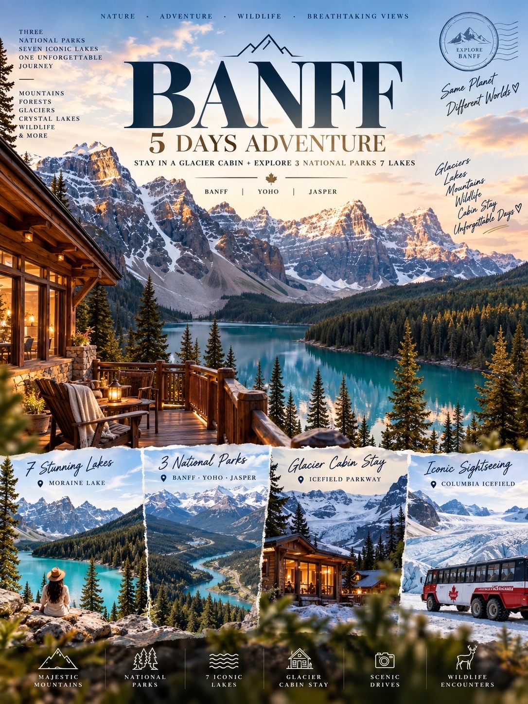 🇨🇦 BANFF 5D4N — 3 NATIONAL PARKS, 7 ICONIC LAKES & A CABIN IN THE WILDERNESS 🏔️💙