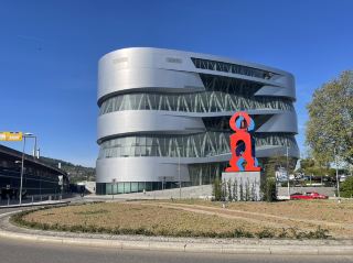 The Mercedes-Benz Museum is located in northeastern Stuttgart, situated at the start of the Benz industry.