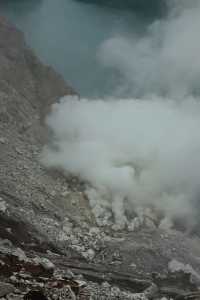 The wonderful scenery inside the volcano crater.