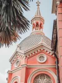 Exploring the Pink Cathedral in Ho Chi Minh City! 🌸⛪️