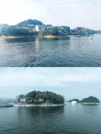 杭州千島湖,舟行碧波上,人在畫中遊