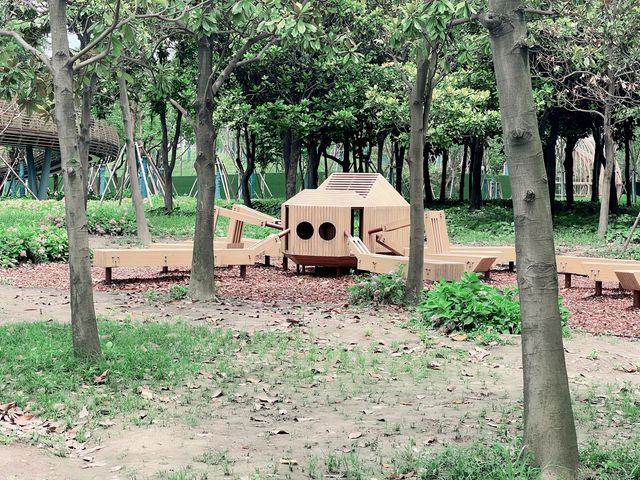 就是我，在38度的高溫裡帶娃去了公園大戶外