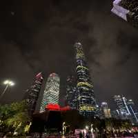 Evening Stroll at Huacheng Square: A Glimpse into Guangzhou's Nightlife