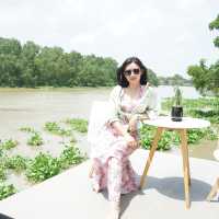 ค่าเฟ่ริมแม่น้ำบางปะกง ใกล้กรุงเทพ @บางคล้า