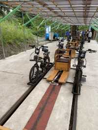 【群馬】線路を走る自転車型トロッコ