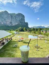 Grab a Iced Matcha Latte with nice view