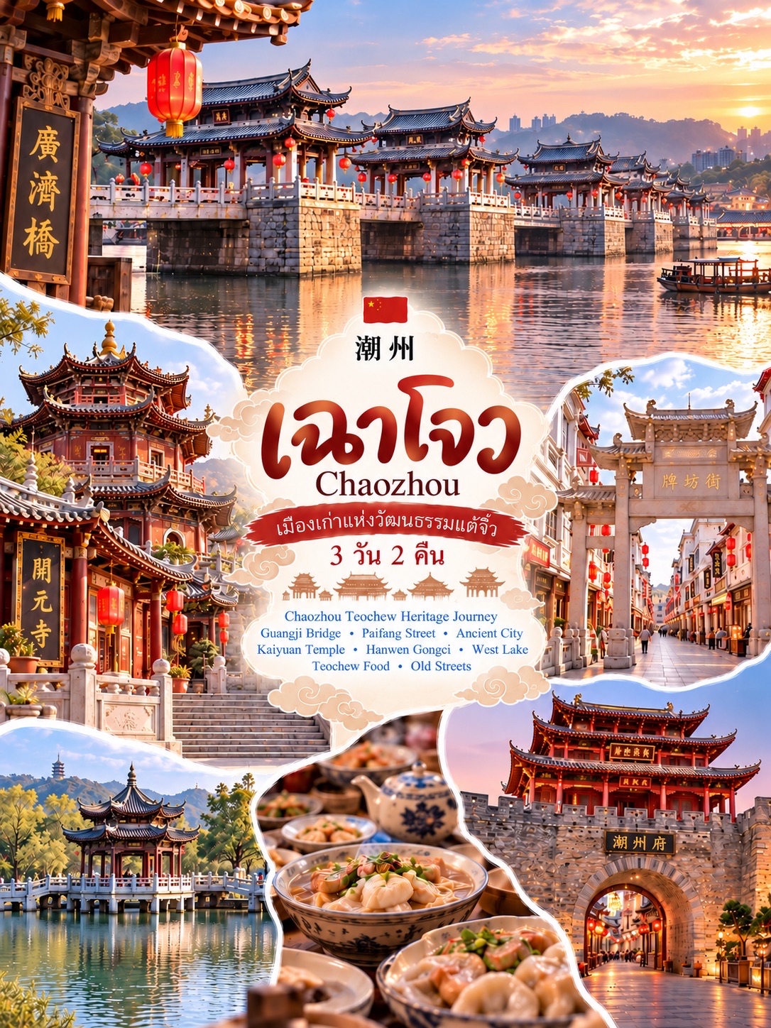 Чаочжоу (Chaozhou / 潮州) — древний город культуры Тэочу, полный очарования и гастрономических изысков.