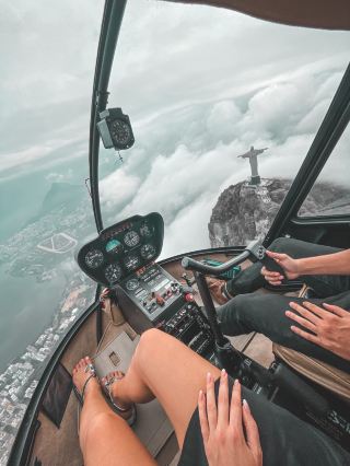 Helicopter ride at the Cristo in Rio de Janeiro