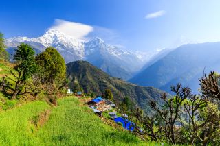 Annapurna ABC Trek: Golden Sunrise Over Snow-Capped Peaks