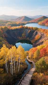 蘋果谷裡的絕美秋光棲霞秋色燃山野，萬畝紅葉映仙都！