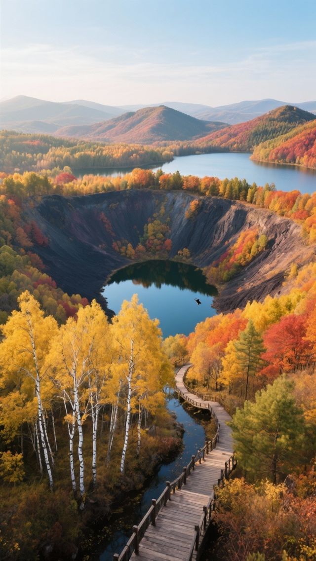 蘋果谷裡的絕美秋光棲霞秋色燃山野，萬畝紅葉映仙都！