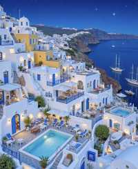 聖托里尼島絕美夜景浪漫小鎮的光影魔法