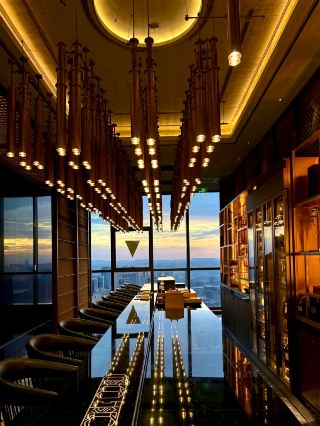 The 35th-floor sky lobby at Changsha Cloud Hotel offers a panoramic view of the entire Star City