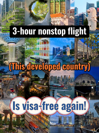 A 3-hour direct flight, and this developed country is visa-free again!