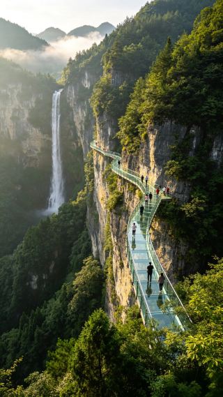Explore the hidden waterfall clusters and enjoy the natural scenery
