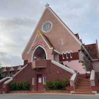 Romantic Pink Church at Da Lat  